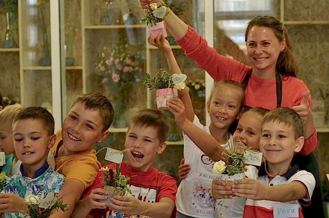 МК цветочные композиции в губке